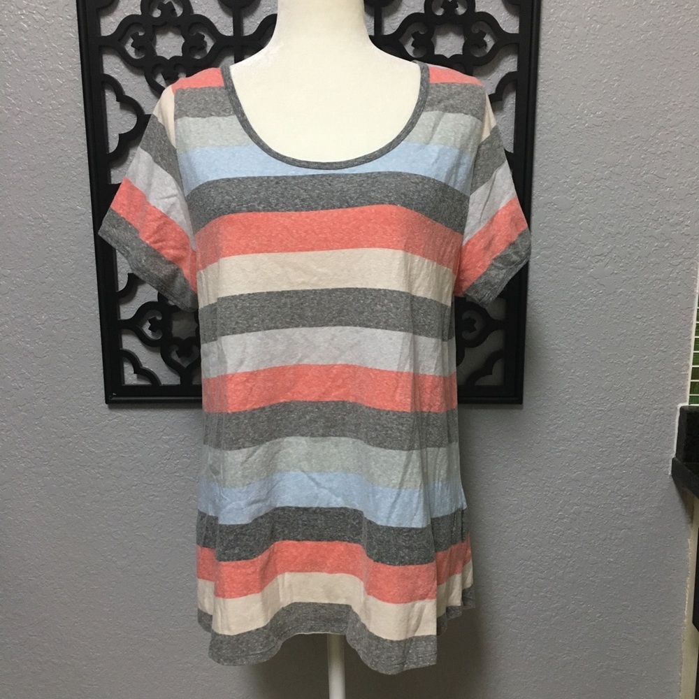 Striped heathered XL Classic Tee by LuLaRoe
